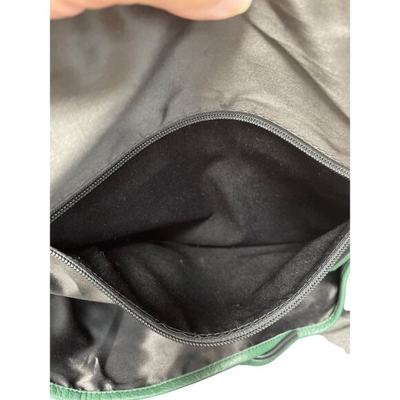 Tahari Womans Green Pebbled Leather Tote HandBag Silver Charm SKU 9355 - Picture 16 of 16